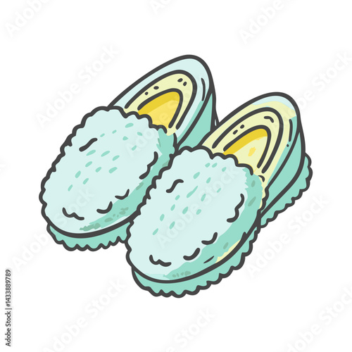 fuzzy slippers icon, fuzzy slippers vector illustration-simple illustration of fuzzy slippers, perfect for fuzzy slippers logos and icons