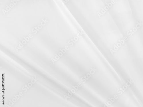 Curtain white wave and soft shadow and blur. fabric shapes curved designs. abstract background on isolated.