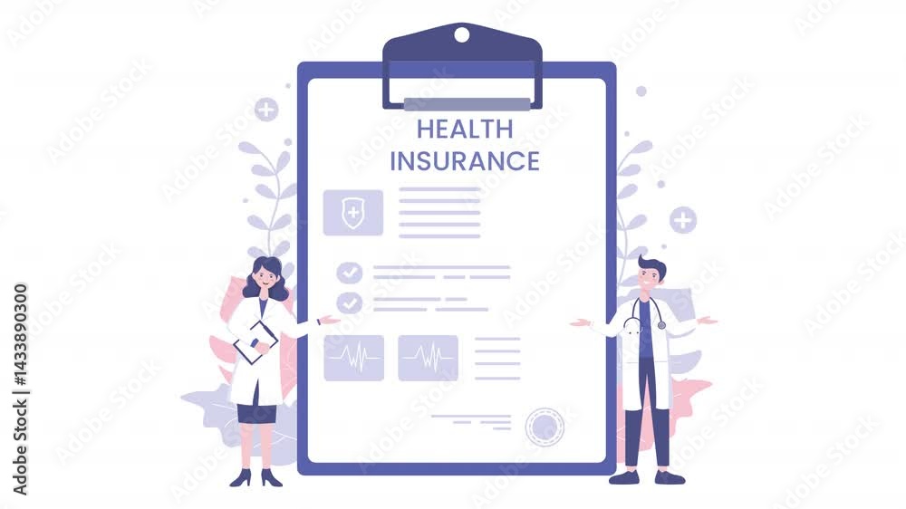 Man Showing Health Plan Form Vector Man Showing Health Plan Form Vector