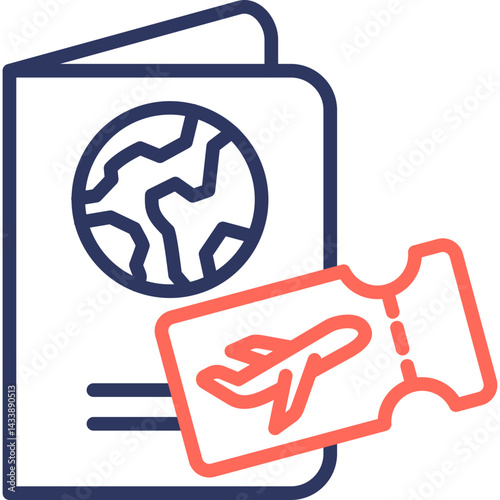 Travel Documents line color icon