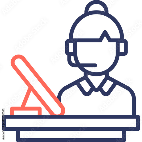 Information Desk line color icon