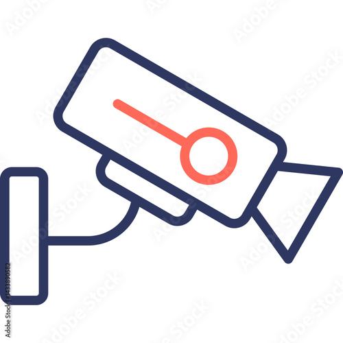 Security Camera line color icon