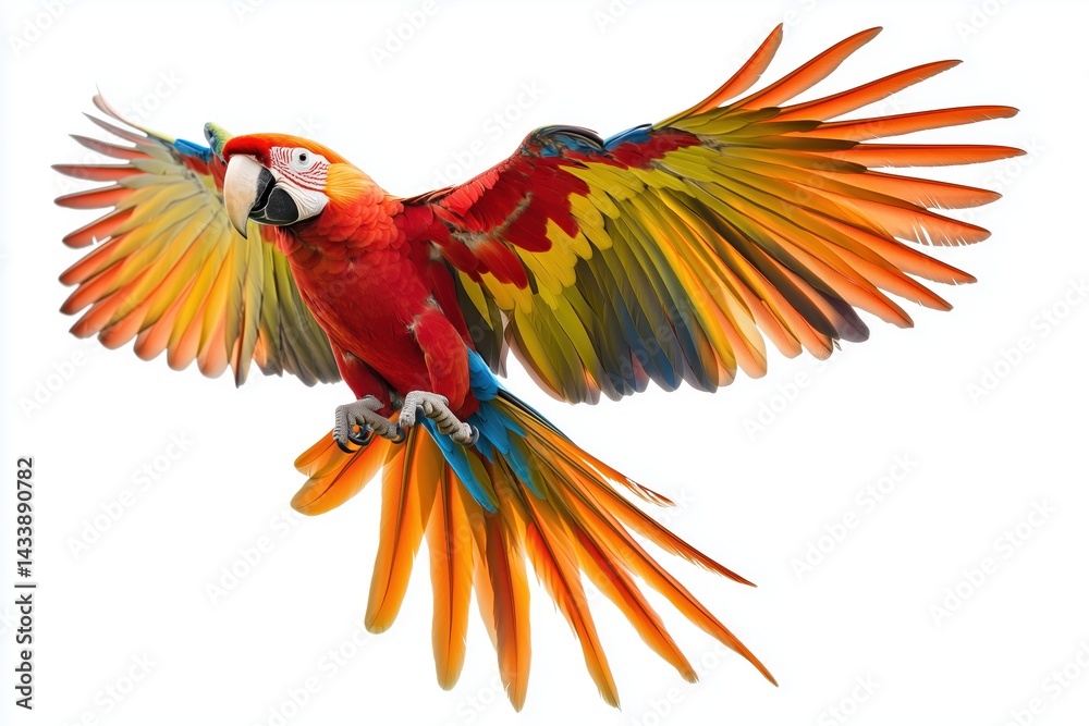 Fototapeta premium Scarlet Macaw in Flight