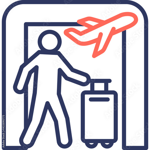 Boarding Gate line color icon