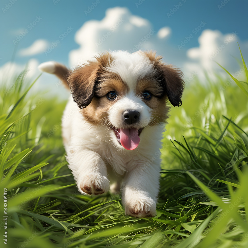 puppy in grass puppy in grass