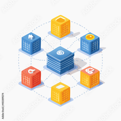 vector isometric city buildings