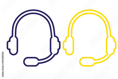 headset vector flat icon