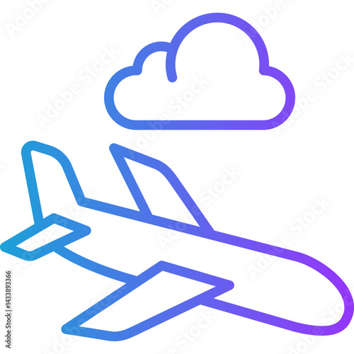 Landing line gradient icon