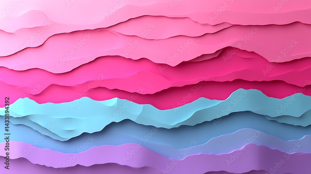 Abstract Layered Pastel Mountain Range Design