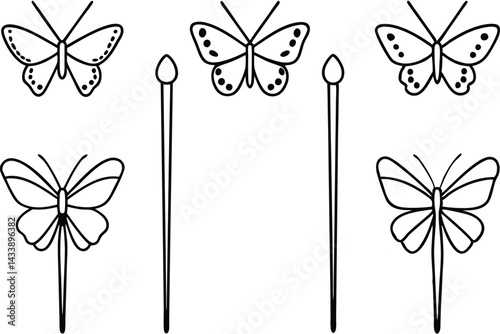 butterfly needles safe use line art