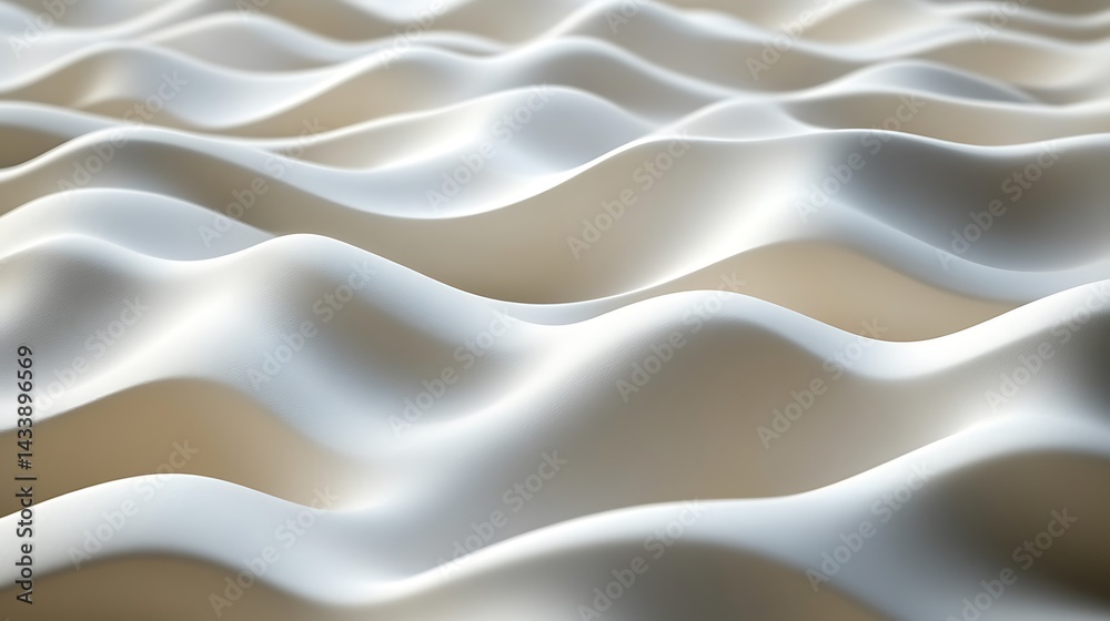 Abstract White Wavy Surface Texture Design