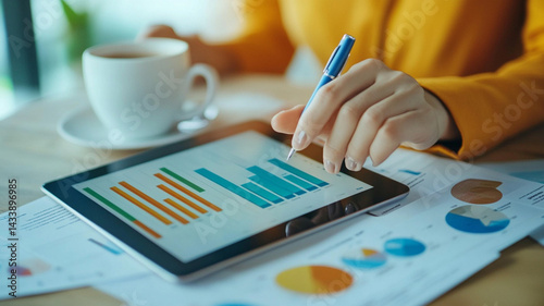 businessman working on tablet