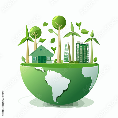 green energy concept with globe
