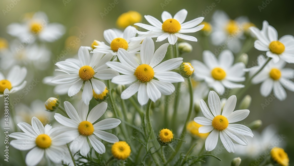 Fototapeta premium Delicate chamomile blossoms showcasing nature's elegance