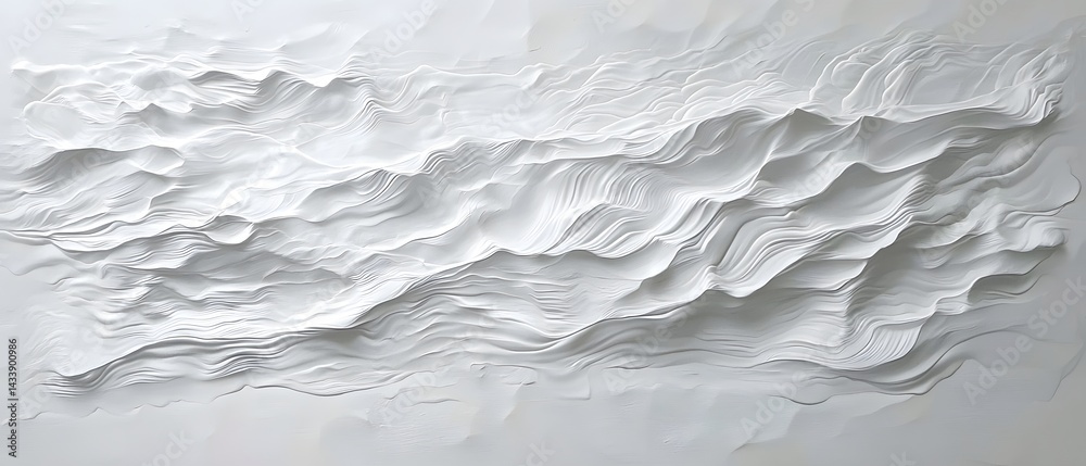 Obraz premium Textured white wave patterns in abstract design for modern decor