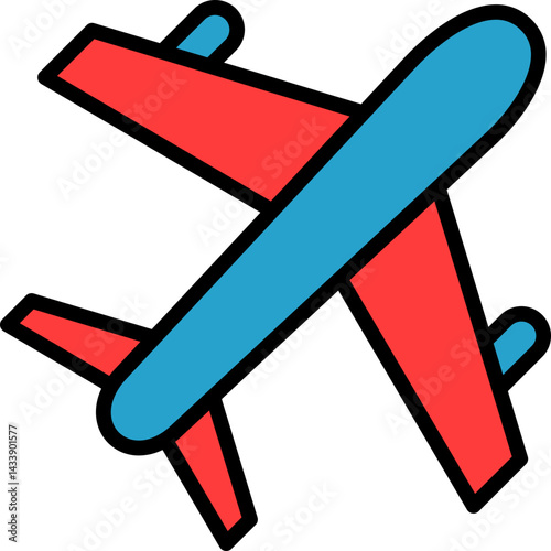 Plane lineal color icon