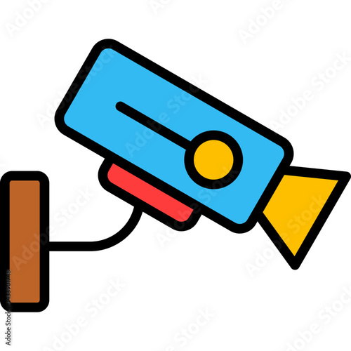 Security Camera lineal color icon
