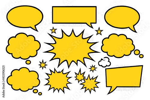 Colorful speech bubble icons for dynamic communication and creative design projects