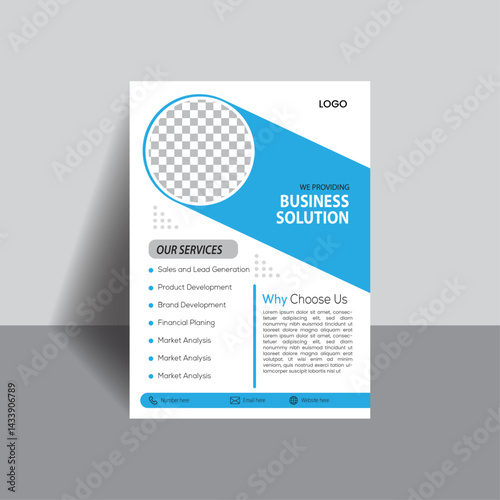Modern Blue Business Flyer Template – Corporate Service Promotion Design