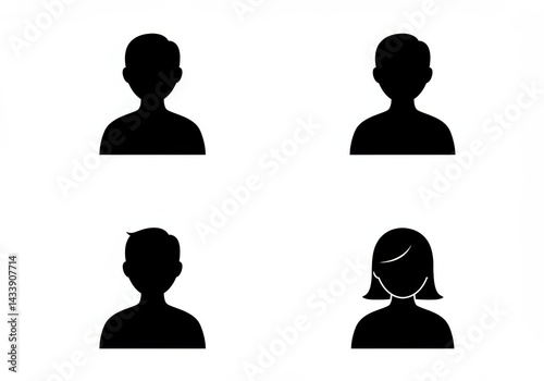 Four profile avatar silhouettes