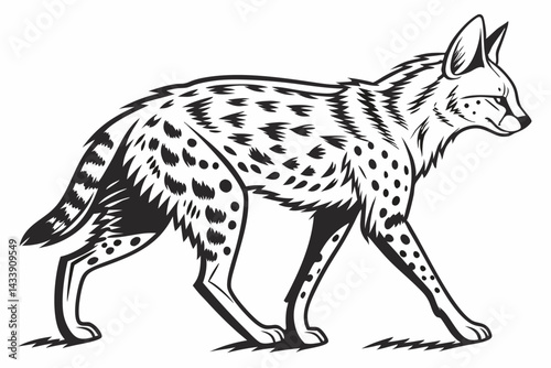 Wallpaper Mural serval sihouette black vector Torontodigital.ca