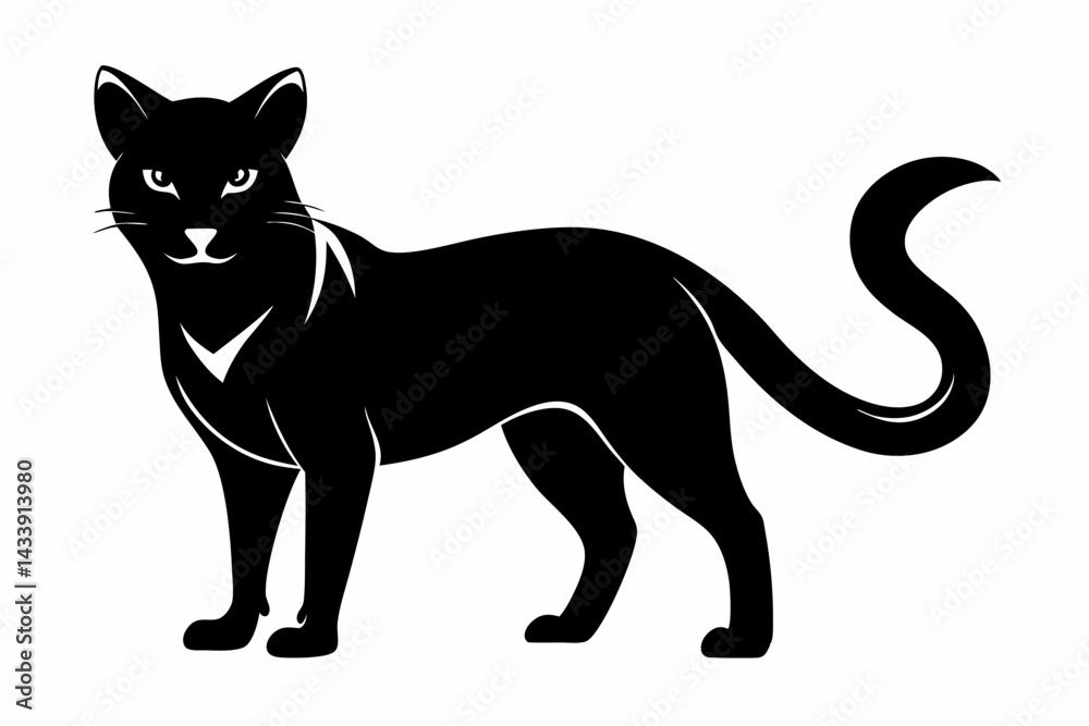 Obraz premium sand cat sihouette black vector