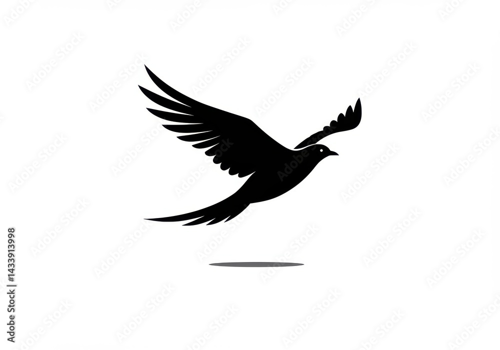 Fototapeta premium Silhouette of a bird in flight