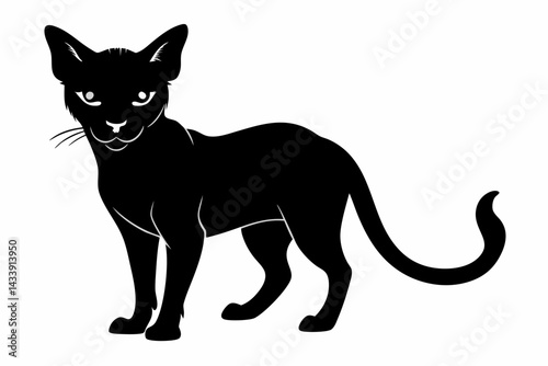 sand cat sihouette black vector