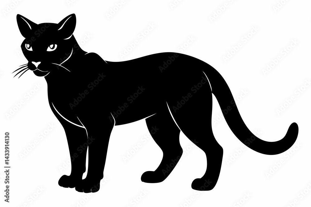 Obraz premium sand cat sihouette black vector