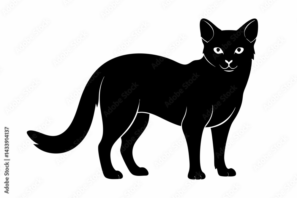 sand cat sihouette black vector sand cat sihouette black vector
