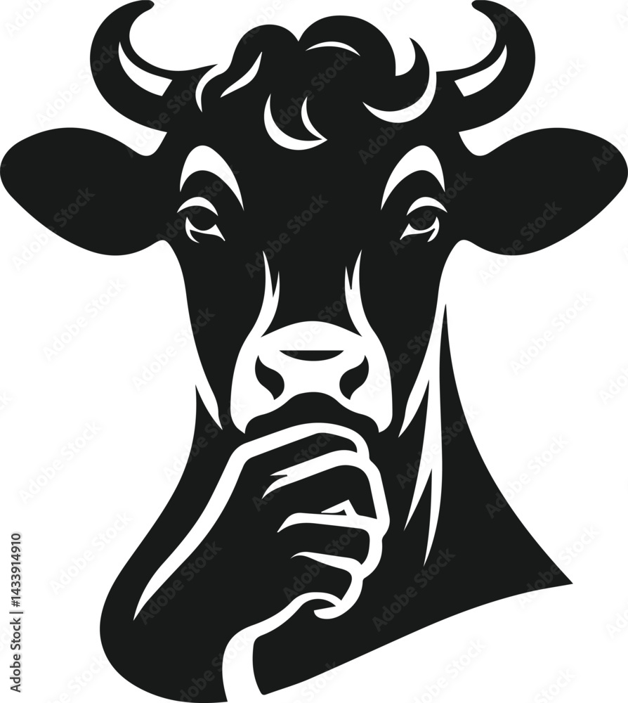 Obraz premium Cow vector silhouette