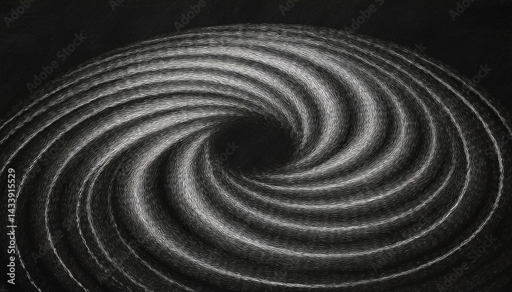 Naklejka premium Spiral motion animation digital art abstract representation dark background close-up view visual dynamics for engaging content