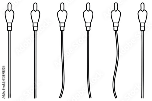 Central venous cathe placement technique Line art