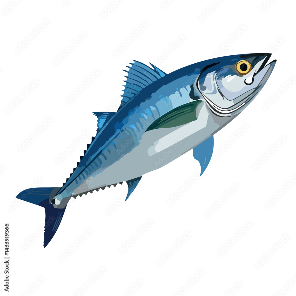 Fototapeta premium an ultra realistic photo of a mackerel isolated on white background