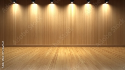 Wallpaper Mural Empty Room with Wooden Walls and Floor on wooden background Torontodigital.ca