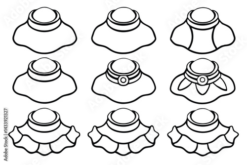 Cervical collars posture support Line art