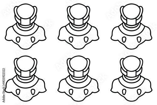 Cervical Collars Pain Management Line Art