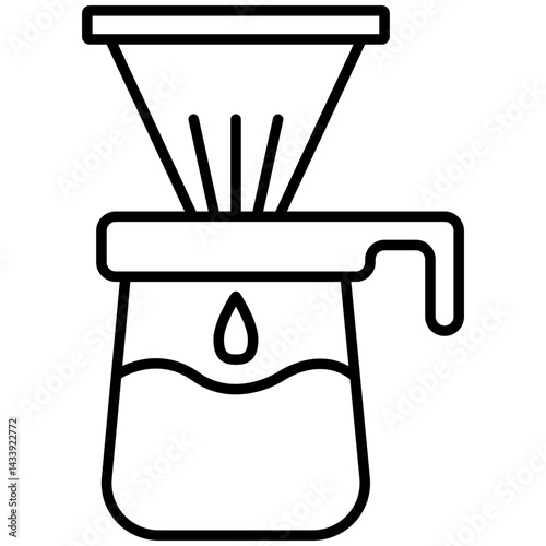 Coffee Filter Icon – Pour-Over Brewing Symbol for Baristas, Cafes, and Manual Coffee Preparation