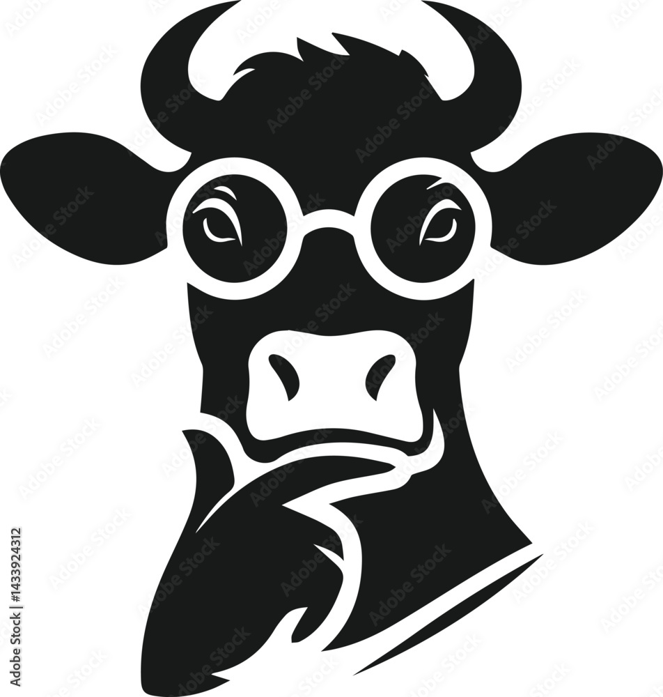 Fototapeta premium Cow vector silhouette