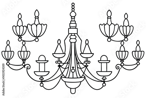 Chandeliers Modern Touch Line art