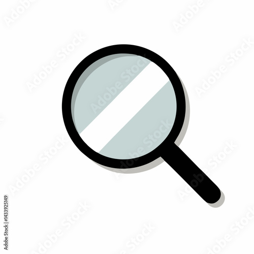 Black magnifying glass vector, simple search icon, simple zoom illustration