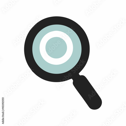 Black magnifying glass vector, simple search icon, simple zoom illustration