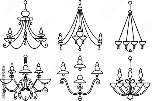 Chandeliers Glow In Line art
