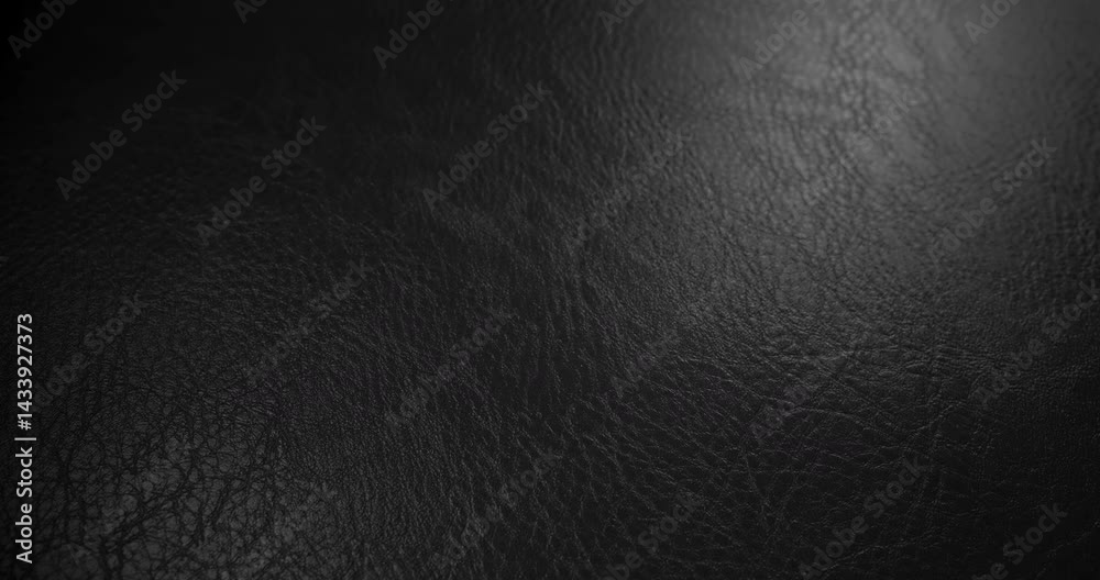 Dark Leather Glide with Sophisticated Motion. Video featuring a refined black leather texture in smooth motion, perfect for upscale design projects.
