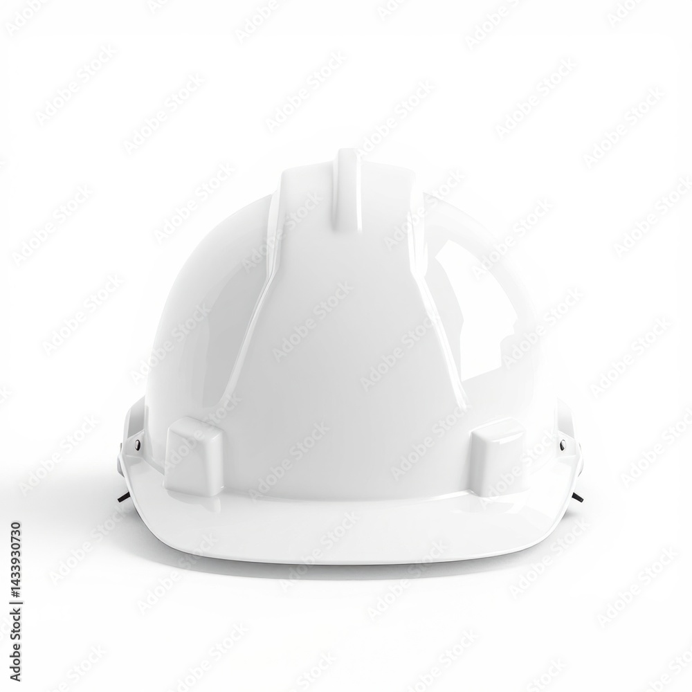 Fototapeta premium White Construction Helmet Mockup Celebrating Labor Safety Engineering Careers Development