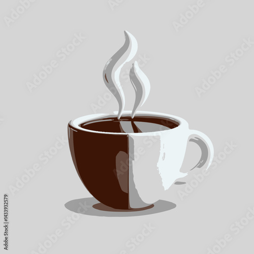 Hot Coffee Cup with rising Steam