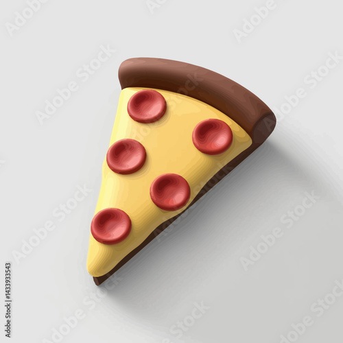 Cartoon Pizza Slice with Pepperoni