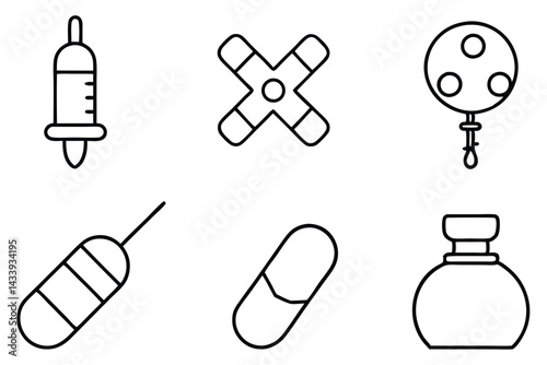 Chemotherapy drugs life strength Line art