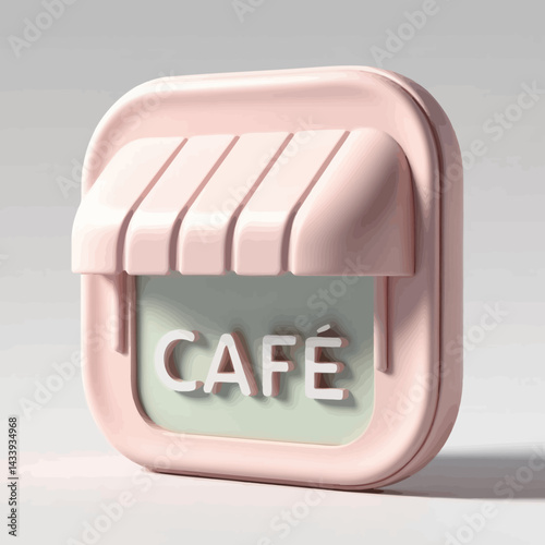 Cute Pastel Cafe Business Sign