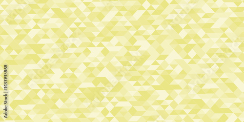 Abstract geometric white and yellow background seamless mosaic and low polygon triangle texture wallpaper. Triangle Vector Abstract Geometric Technology seamless pattern. Geometric Retro tiles design.
